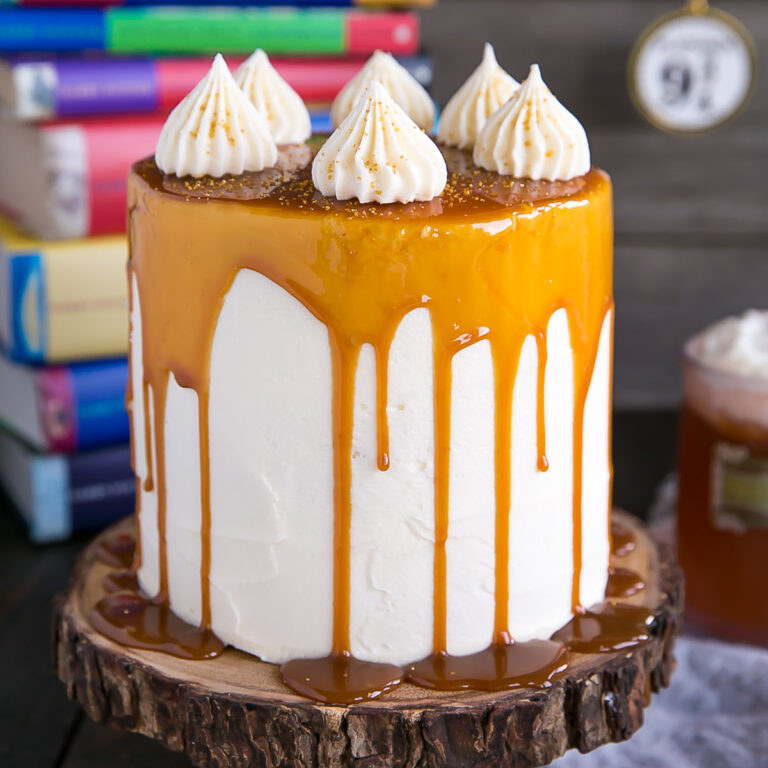 Butterbeer Cake (Harry Potter Cake)-Gato Facile
